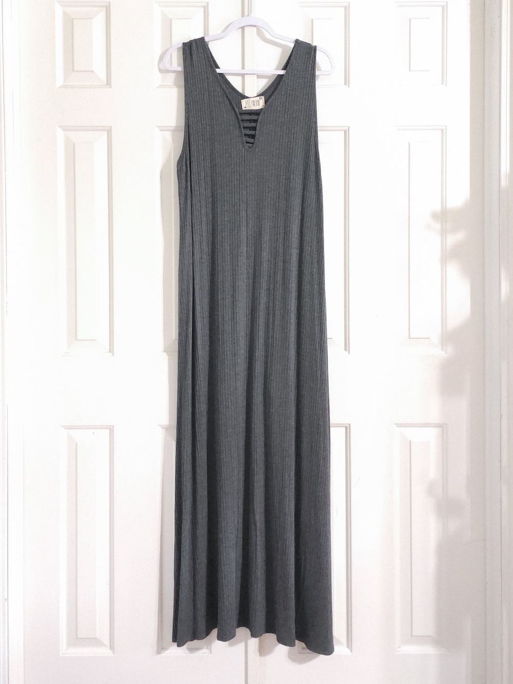 Just Found Sleeveless Ribbed Maxi Dress with Ladder Neck Size 3x
